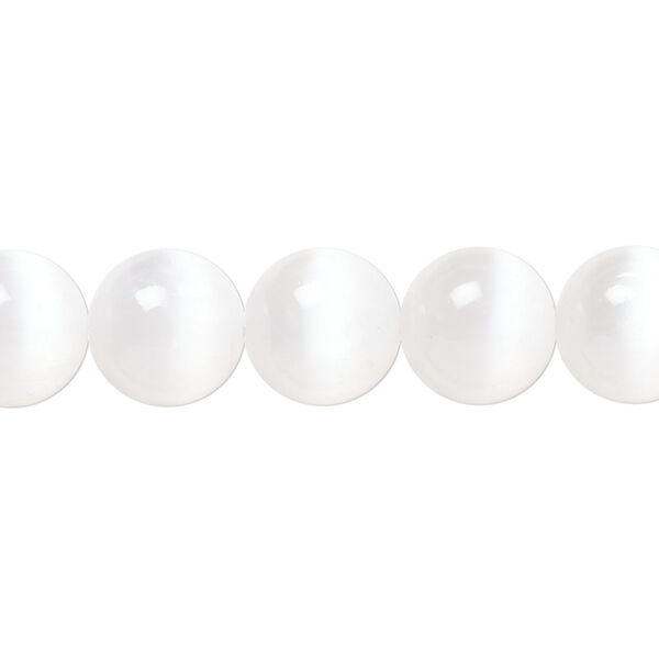 Bead, selenite (coated), pkg/16 inches, 10mm round, B+ grade. image number 0