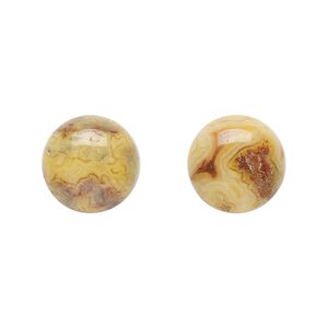Crazy lace agate 1pkg2, calibrated round cab natural 14mm