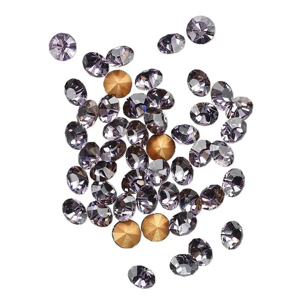 Chaton, glass rhinestone, lavender, foil back, 4-4.1mm faceted round, PP32. Sold per pkg of 48. image number 0