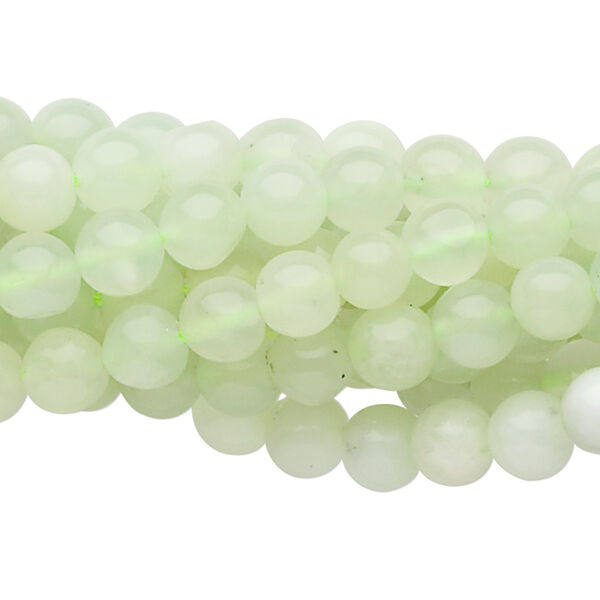 Bead, sea green new "jade" (serpentine) (natural), 6mm round, C grade, Mohs hardness 2-1/2 to 6. Sold per pkg of (10) 15-1/2" to 16" strands. image number 0