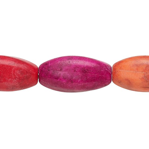 Bead, "howlite" (resin) (imitation), mixed colors, 21x11mm-23x13mm 4-sided twisted oval. Sold per 8-inch strand. image number 0