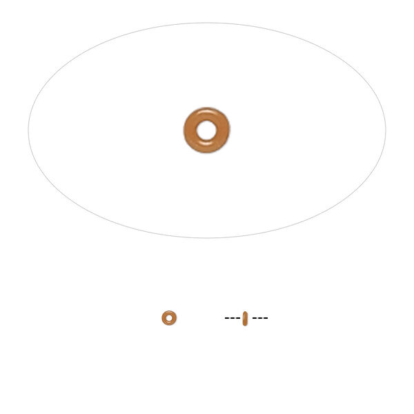 Component, Oh! Ring™, silicone, chocolate brown, 1.5mm round with 0.5mm hole. Sold per pkg of 1,000. image number 0