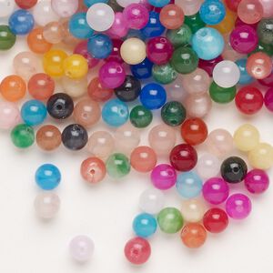 Quartz 1pkg1, round bead 2 oz mix 3-4mm