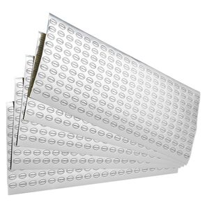 Adhesive label, paper, silver and black, 1/2x5/16 inch oval, "Silver Filled." Sold per pkg of 1,000.