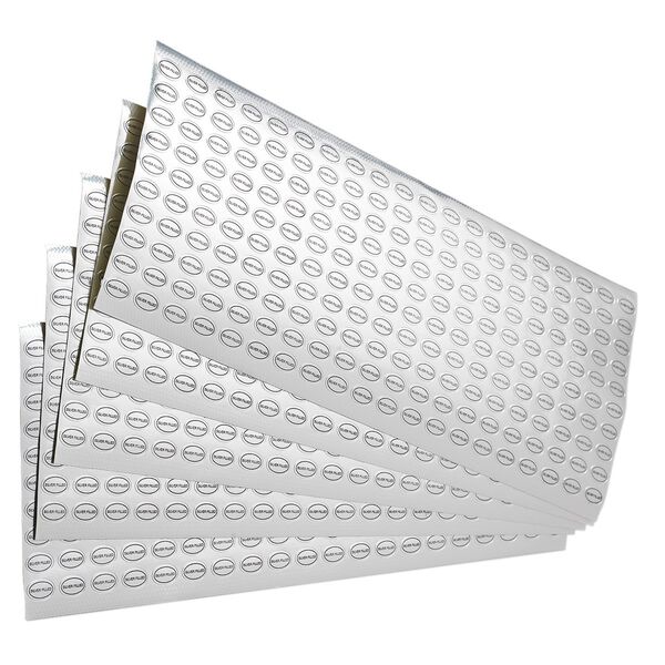 Adhesive label, paper, silver and black, 1/2x5/16 inch oval, "Silver Filled." Sold per pkg of 1,000. image number 0
