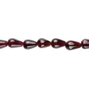 Garnet 1pkg1, hand-cut teardrop bead 15.5-16 inch 5x3mm-10x5mm