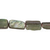 Mother-of-pearl shell 1pkg1, stick bead 14 inch dark green and brown 9x6mm-15x12mm image number 0