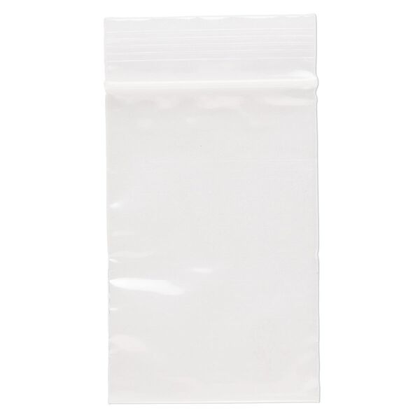 Bag, Tite-Lip™, oxo-biodegradable plastic, clear, 2x3-inch top zip. Sold per pkg of 1,000. image number 1