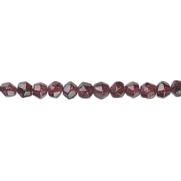 Garnet 1pkg1, hand-cut irregular bicone bead 15.5-16 inch 4mm image number 0