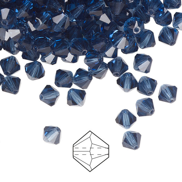 Bead 576pk Montana, Preciosa Czech crystal 5mm bicone image number 0
