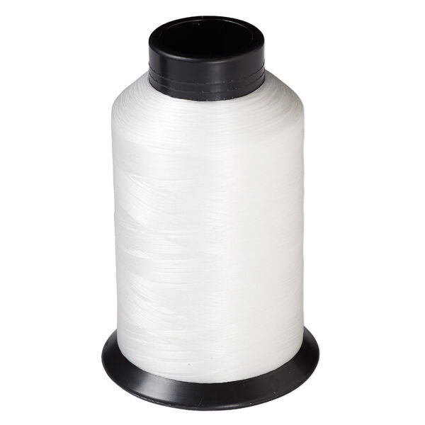 Thread, Nymo®, nylon, white, size B. Sold per 3-ounce spool. image number 0
