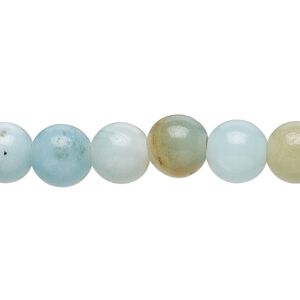 Amazonite 1pkg10, round bead natural light to dark 8mm