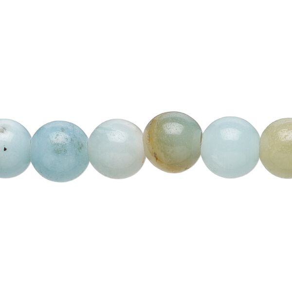Amazonite 1pkg10, round bead natural light to dark 8mm image number 0