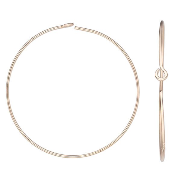 Hoop, 14Kt gold-filled, 30mm round. Sold per pkg of 5 pairs. image number 0