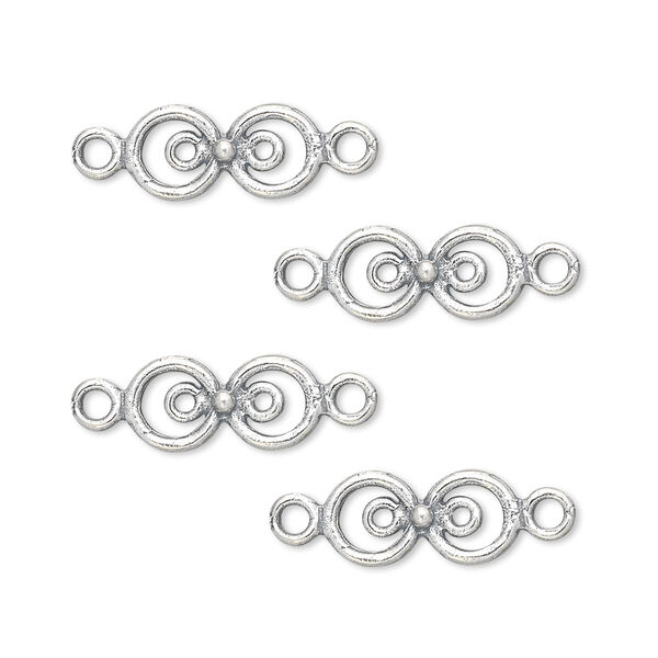 Link, JBB Findings, sterling silver, 13x6mm circles. Sold per pkg of 4. image number 0