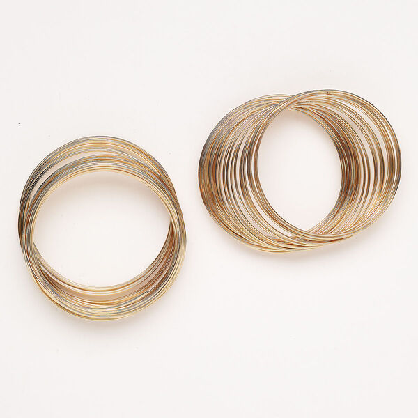 Memory wire, steel, pkg/(2) 38-loop, 2.5-inch bracelet, copper finish. image number 0