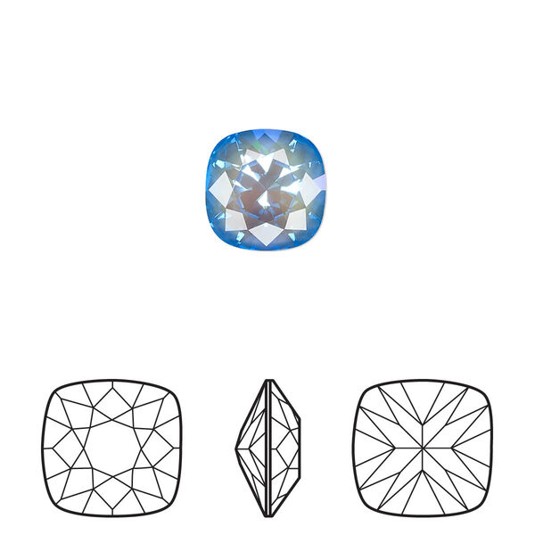 Fancy stone 2pk crystal ocean DeLite, Crystal Passions® 10mm cushion 4470 image number 0