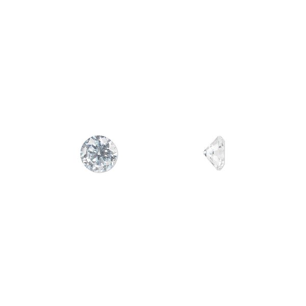 Gem, cubic zirconia, spinel white, 5mm faceted round, Mohs hardness 8-1/2. Sold per pkg of 2. image number 0