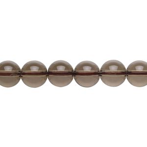 Smoky quartz 1pkg1, round bead 15.5-16 inch 8mm