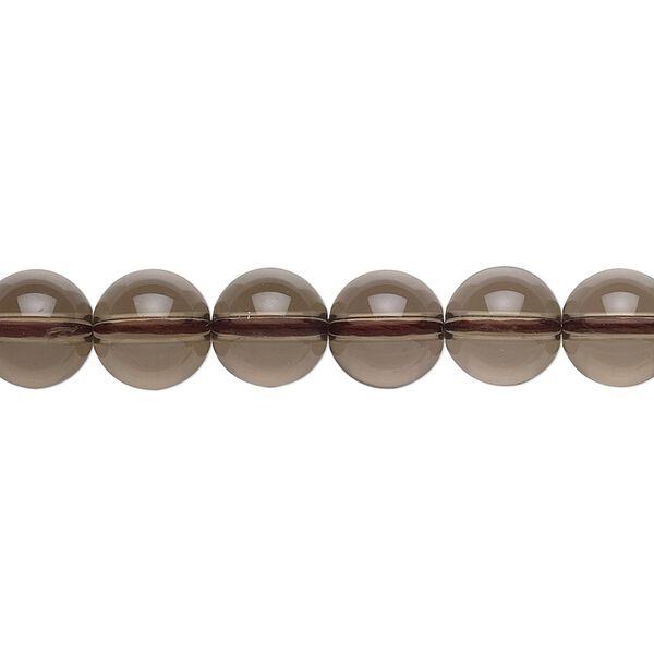 Smoky quartz 1pkg1, round bead 15.5-16 inch 8mm image number 0