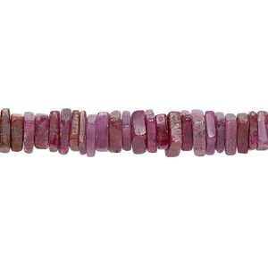 Corundum 1pkg1, hand-cut square rondelle bead 8 inch 4x1mm-5x2mm