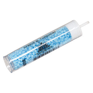 Seed bead, TOHO BEADS&reg;, glass, pkg/7.5g, #11 round, opaque turquoise blue (TR-11-43).
