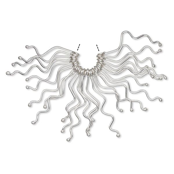 Focal, Hill Tribes, silver-plated copper, 30x6mm-45x8mm fan. Sold per 1-1/2 inch strand, approximately 25 pieces. image number 0