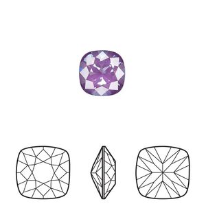 Fancy stone 2pk crystal purple ignite, Crystal Passions® 10mm cushion 4470