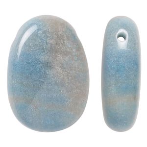 Trolleite 1pkg1, top-drilled puffed oval focal natural 40x29mm