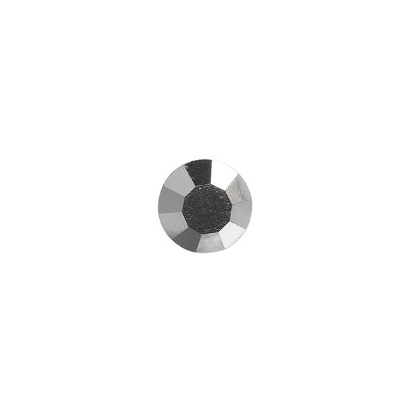 Chaton, glass rhinestone, hematite black, foil back, 9.9-10.2mm faceted round, SS45. Sold per pkg of 4. image number 0