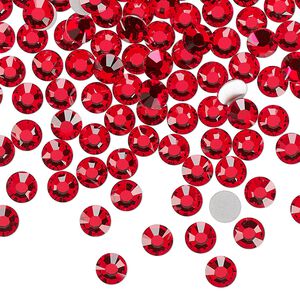 Flat back, Dance With Me™ crystal rhinestone, light Siam, foil back, 4.6-4.8mm rose, SS20. Sold per pkg of 144 (1 gross).