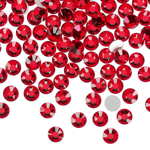 Flat back, Dance With Me™ crystal rhinestone, light Siam, foil back, 4.6-4.8mm rose, SS20. Sold per pkg of 144 (1 gross). image number 0