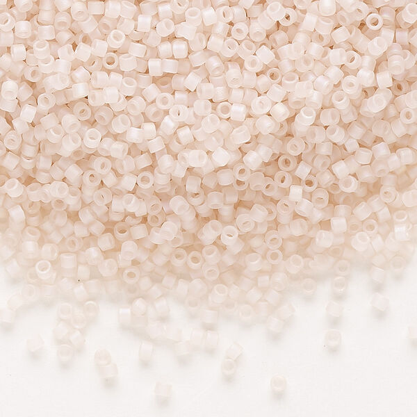Seed bead, Delica®, glass, pkg/7.5g, #11 round, translucent matte rainbow pink mist (DB-0868). image number 0