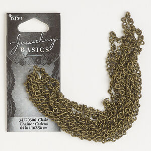 Chain 1pkg1 figure 8, 3.5mm, antique gold-finished steel 64 inch unfinished