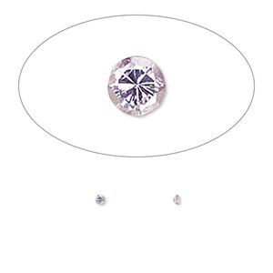 Gem, cubic zirconia, amethyst purple, 1.5mm faceted round, Mohs hardness 8-1/2. Sold per pkg of 10.