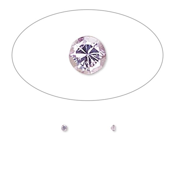 Gem, cubic zirconia, amethyst purple, 1.5mm faceted round, Mohs hardness 8-1/2. Sold per pkg of 10. image number 0
