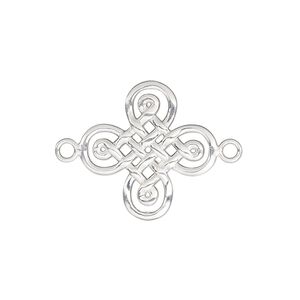 Link, sterling silver, 20.5x20mm single-sided Celtic cross. Sold individually.