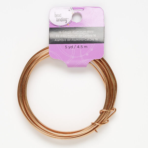 Wire, anodized aluminum, copper, round, 16 gauge. Sold per pkg of 5 yards. image number 0
