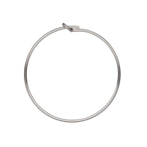 Hoop, stainless steel, 25mm round. Sold per pkg of 5-pair.