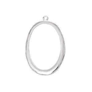 Drop, fine silver, 26x19mm oval with 25x18mm oval bezel setting. Sold individually.