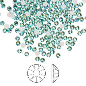 Flat back 144pk Caribbean Sea AB foil back, Preciosa MAXIMA Czech crystal hotfix rhinestone 2.3-2.5mm chaton rose round SS8