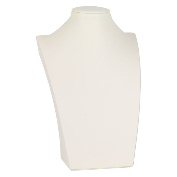 Display, necklace, leatherette, cream, 10 x 6-1/2 x 3-3/4 inches. Sold individually. image number 0