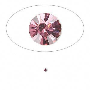 Chaton, glass rhinestone, rose, foil back, 1.5-1.6mm faceted round, PP9. Sold per pkg of 72.