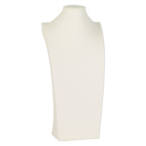 Display, necklace, leatherette, cream, 16-3/4 x 8 x 4-1/2 inches. Sold individually.