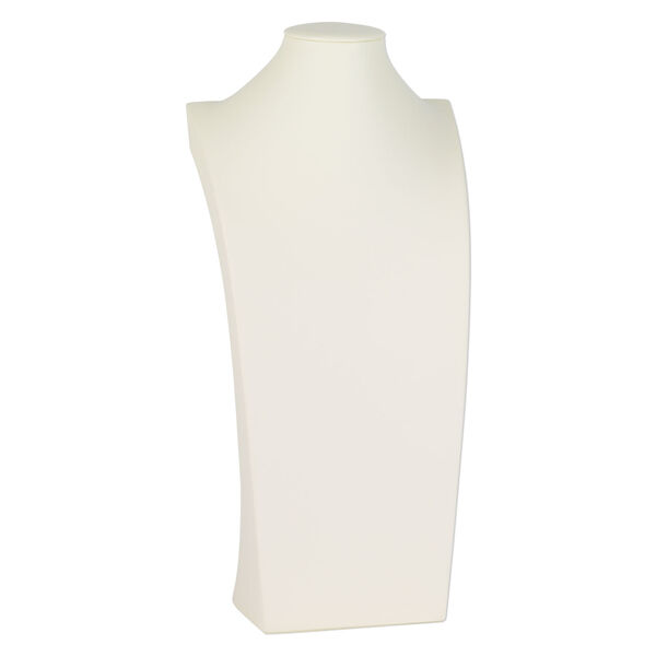 Display, necklace, leatherette, cream, 16-3/4 x 8 x 4-1/2 inches. Sold individually. image number 0