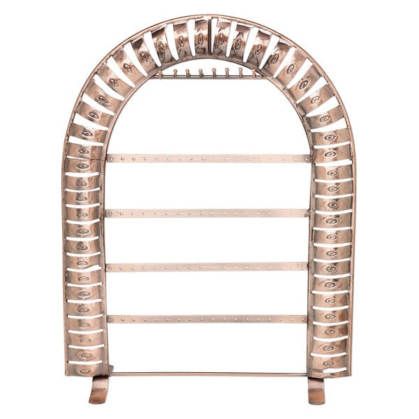 Display, necklace and earring, antique copper-finished steel, 14 x 12 x 4-inch arch with rectangles and 8 hooks, holds 36 pairs. Sold individually. image number 0