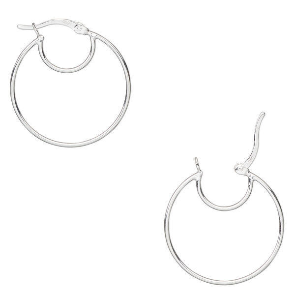 Hoop, sterling silver, 25mm round with closed loop, 19 gauge. Sold per pair. image number 0