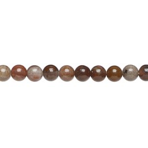 Petrified wood 1pkg1, round bead natural 15.5-16 inch 4mm