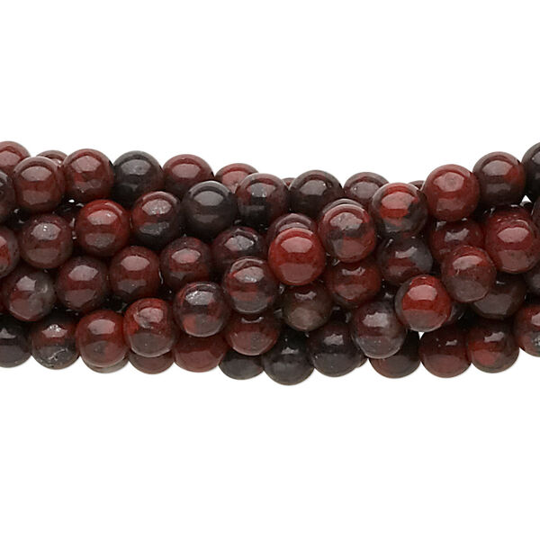 Brecciated jasper 1pkg10, round bead natural C grade, 15.5-16 inch 4mm image number 0