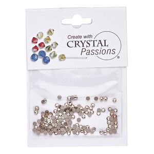 Flat back 144pk silk foil back, Crystal Passions® 2.1-2.3mm rose round SS7 2058